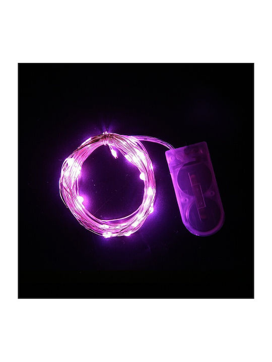 10 Pink LED Battery Christmas Lights String 10 Pink LED Battery Christmas Lights String