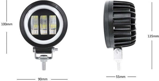 Προβολάκι Μηχανής Led 1τμχ 12-80v Λεύκο Φως Motorcycle Headlight
