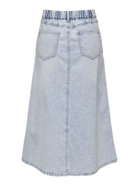 Τζιν Ψηλόμεση Midi Φούστα Light Blue