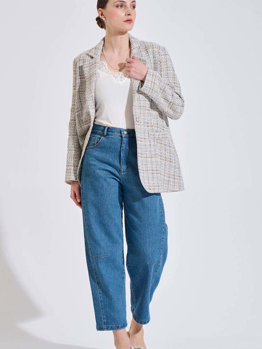 Bill Cost Sacou Dama Lung Din Tweed Bej