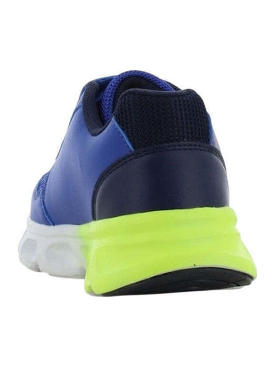 Kids Sneakers Anatomic with Hoop & Loop Closure & Lights Blue