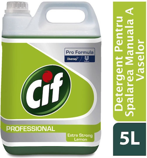 Cif Professional Dishwasher Extra Strong Lemon – Manual Dishwashing Detergent Lemon 5 L