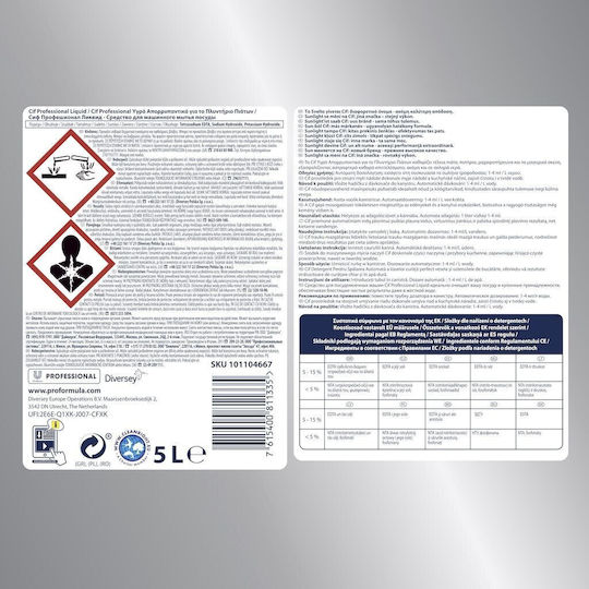 Cif Professionelles Flüssig – Universelles Reinigungsmittel Geschirrspüler 5 L