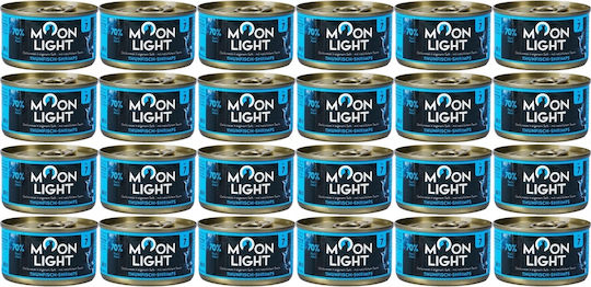 Moonlight Moonlight Nasses Katzenfutter Dose mit Thunfisch und Fisch ohne Getreide 24x80g