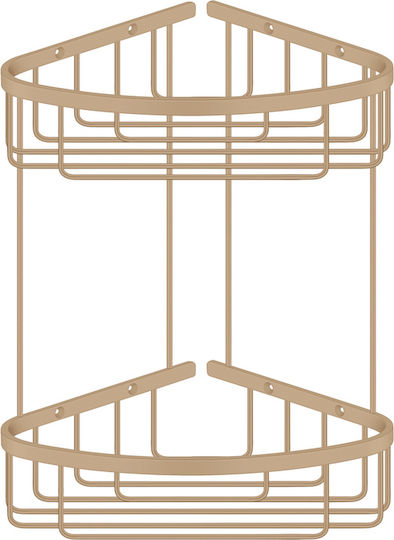 Sanco 00009-A75 Eckmontierte Badezimmerregal Metallisch Braun