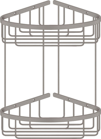 Sanco Eckmontierte Metallische Badezimmerregal Braun