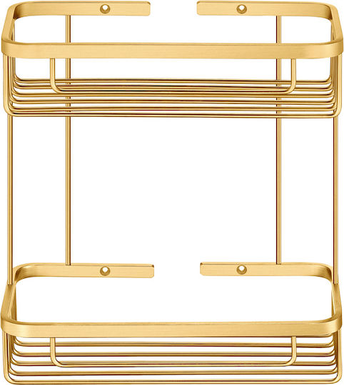 Sanco Wandmontiertes Badezimmerregal Metallisch Braun