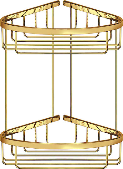 Sanco 00009-A75 Eckmontierte Badezimmerregal Metallisch Braun