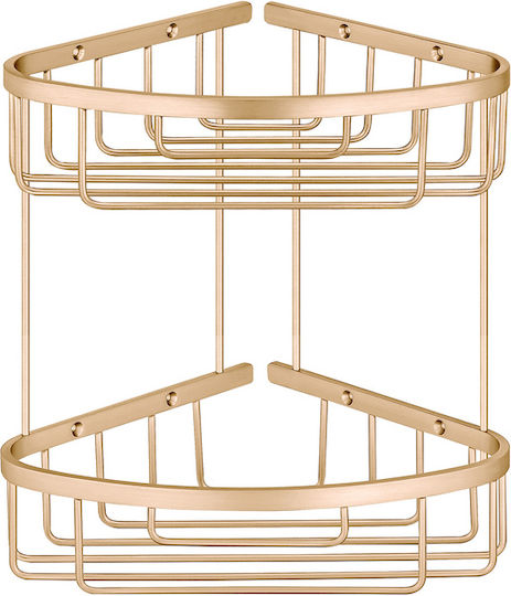Sanco Eckmontierte Metallische Badezimmerregal Braun