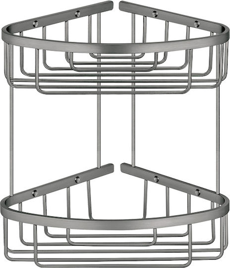 Sanco 00009-A75 Eckmontierte Badezimmerregal Metallisch Braun