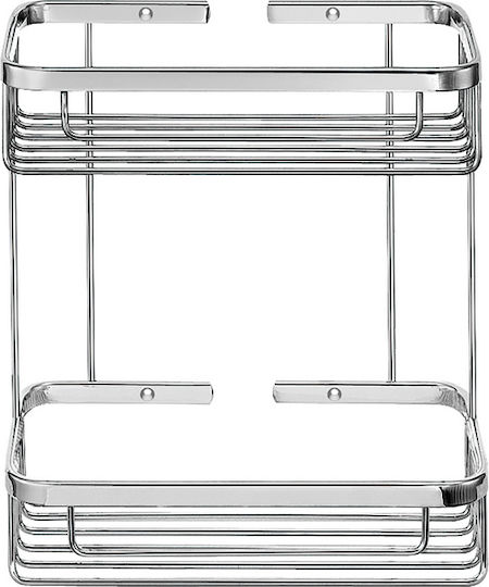 Sanco Wandmontiertes Badezimmerregal Metallisch Grau