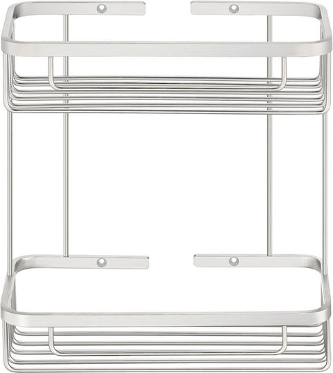 Sanco Wandmontiertes Badezimmerregal Metallisch Braun