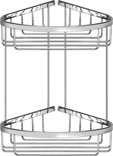 Sanco Eckmontierte Badezimmerregal Metallisch Grau