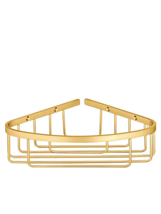 Sanco 00008-M101 Corner Wall Mounted Bathroom Shelf Metallic White