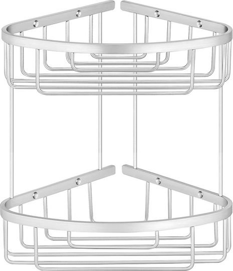 Sanco 00009-M118 Eck Wandmontierte Badezimmerregal Metallisch Grau