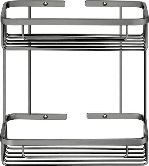 Sanco Wandmontiertes Badezimmerregal Metallisch Grau