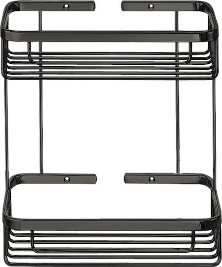 Sanco Wandmontiertes Badezimmerregal Metallisch Grau