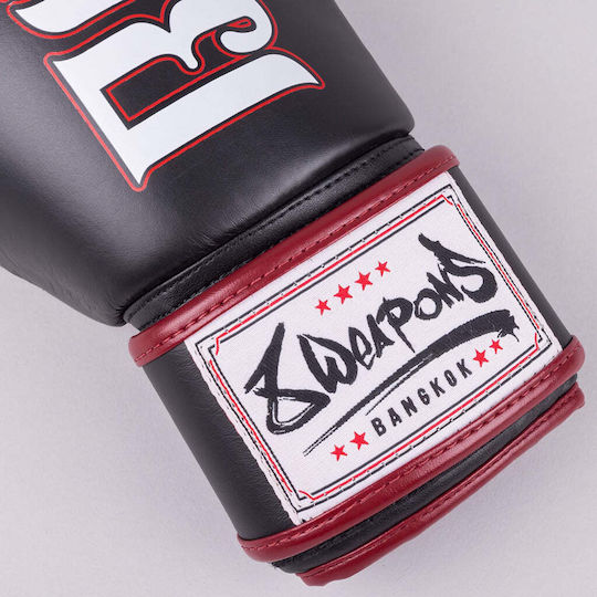 8 Weapons Leather Boxing Gloves for Competition Black