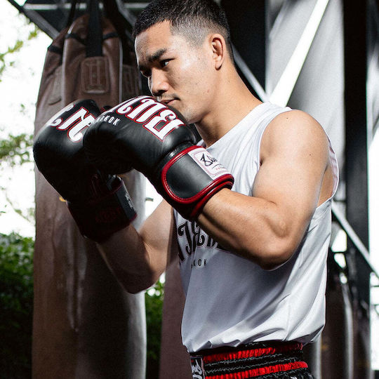 8 Weapons Leather Boxing Gloves for Competition Black