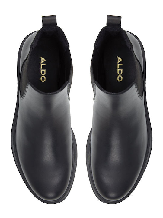 Leder Damen Chelsea-Stiefel Schwarz