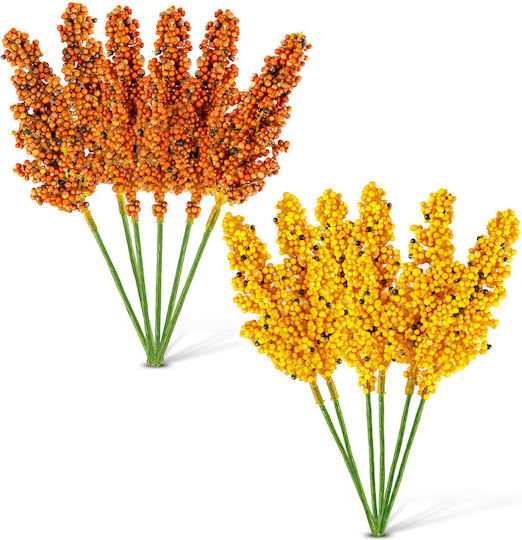 Dekorative Zweiglein 18.6 Cm 6 Stück Gelbe Rote Farben Dekorative Zweiglein 18.6 Cm 6 Stück Gelbe Rote Farben