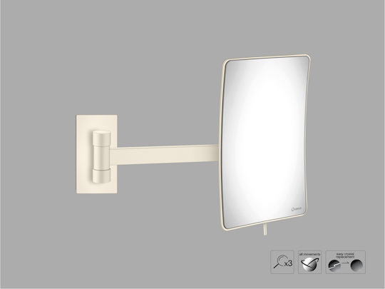 Sanco Sanco Rectangular Bathroom Mirror with Magnifying Metal Frame Length 104cm Grey