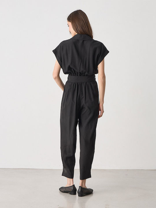Women's Jumpsuit Black 95% Lyocell 5% Linen