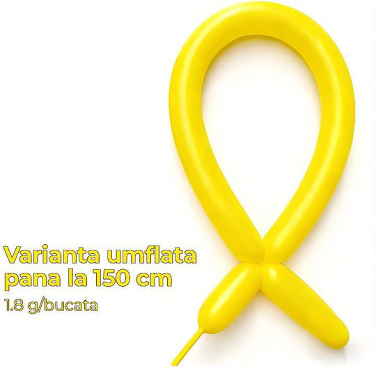Compoziție cu 50 Baloane Galbene cu LED 30 cm