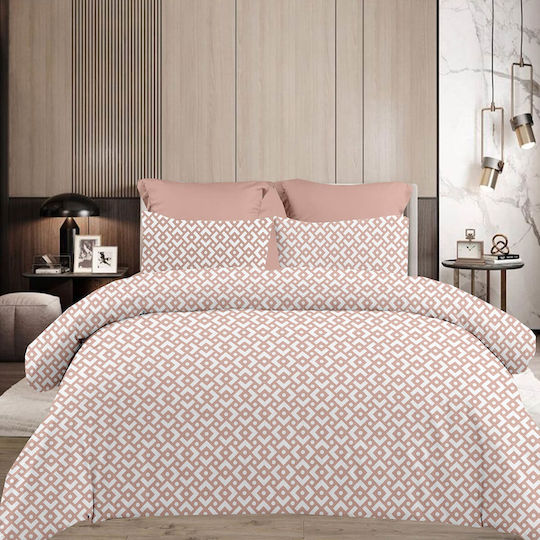 Astron Italy Chiara Σετ Υπέρδιπλο 4τμχ 160x200+40εκ. με Λάστιχο Chocolat