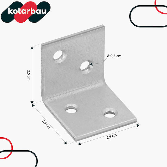 Kotarbau Adaptor Pentru Pergolă Galvanizat 2.5x2.5cm 100 Bucăți