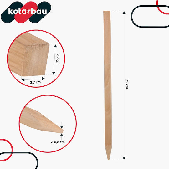 Kotarbau Holzpflanzenspieße Tomaten Gemüse Gartenstützen Bäume Sträucher 25 cm Set 5 Stück