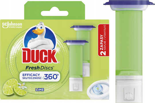 Duck Fresh Discs Bloc De Toaletă Cu Miros De Prospețime Lime 2x36ml
