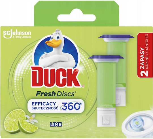 Duck Fresh Discs Bloc De Toaletă Cu Miros De Prospețime Lime 2x36ml