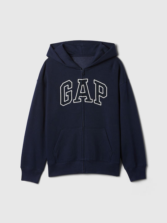 Langes Damen Sweatshirt mit Kapuze Navy