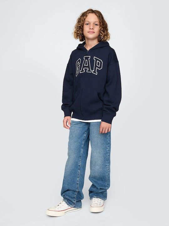 Langes Damen Sweatshirt mit Kapuze Navy