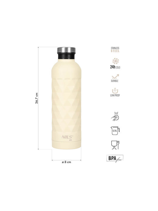Nils Παγούρι Ανοξείδωτο 750ml Μπεζ