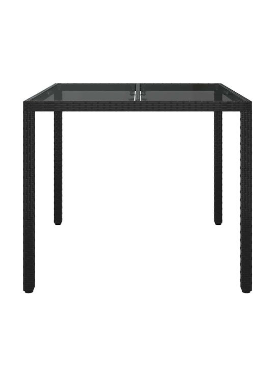 Garten- und Terrassentisch Rattan Schwarz 90x90x75cm