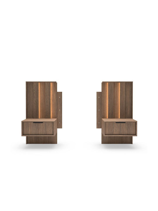 LH Home Furniture Σετ Schlafzimmermöbel-Kammer Walnuss 160x200cm 3 Stück