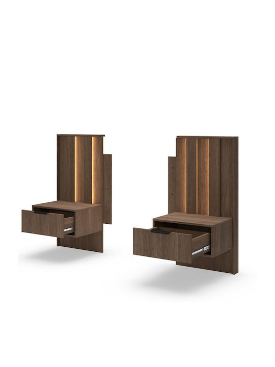 LH Home Furniture Σετ Schlafzimmermöbel-Kammer Walnuss 160x200cm 3 Stück