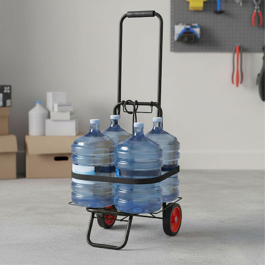 Relaxdays Căruț de Cumpărături Pliabil 100x34x44 Cm Negru Capacitate 35 Kg 2 Corzi Elastice