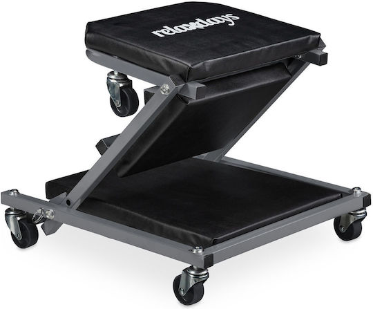 Relaxdays Werkstatt Dolly Räder Schwarz Grau 12x91x41 cm