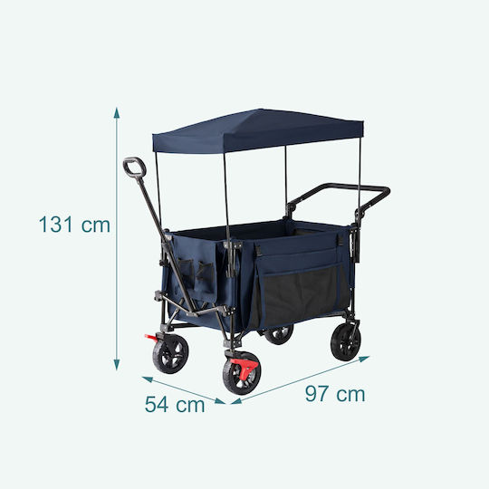 Klappbarer Strandwagen Relaxdays 200l 150kg 131x97x54cm Mehrfarbig
