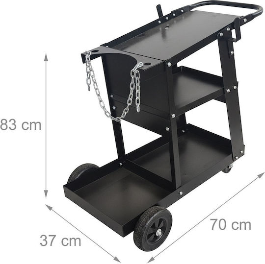 Relaxdays Schweißgerät Wagen Schwarz Silber 83x70x35 cm