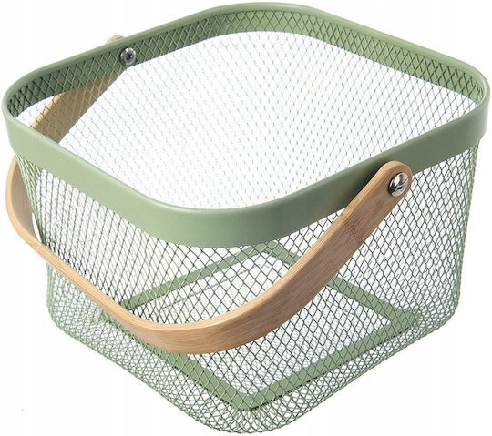 Orion Bamboo Green Storage Basket 27x24.5x17.5cm