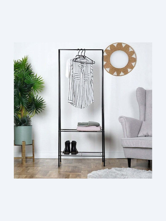 Vilde Κρεμάστρα Δαπέδου από Μέταλλο Μαύρη 60x35x153cm