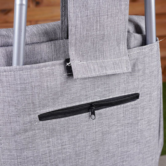 Stoff Einkaufswagen Für Markt Grau 40lt
