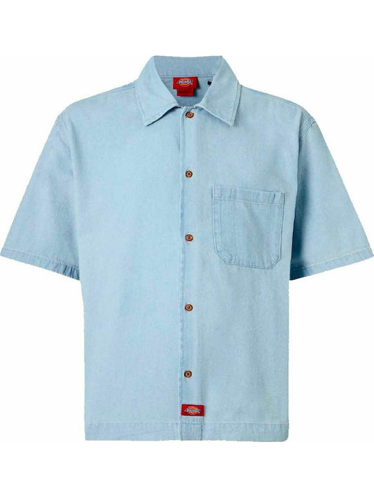 Short Sleeve Denim Shirt Regular Fit Fog Blue