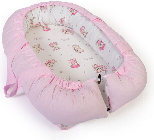 Dimcol Perna Pentru Bebeluşi Nest Bear's Nest Alb-Roz 60x85cm