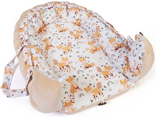 Dimcol Βρεφικό Μαξιλάρι Φωλιά Cute Fox White-beige 60x85εκ.