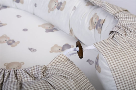 Dimcol Βρεφικό Μαξιλάρι Φωλιά Bear's Nest White-grey 60x85εκ.